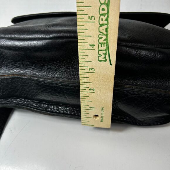 Patricia Nash London Saddle Bag Black Smooth Leather Shoulder Crossbody Bag - Picture 12 of 15